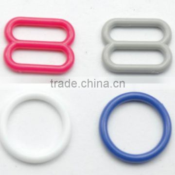 Multi color plastic bra lingerie rings and sliders