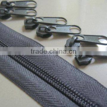 Zipper #5 with Pulls, Gray Zipper by the Yard, Zipper # 5, Zipper by the Yard