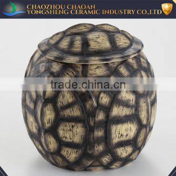 Wholesale ceramic turtle shell design cookie jar