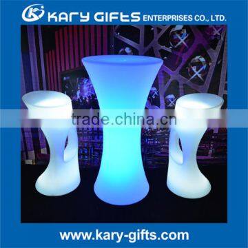 Home Furniture Round Shape Pe Plastic Led Poker Dining Table Designs Set photo-4