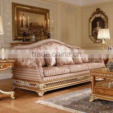 Noble Castle Upholstery Sofa Set, Luxury Solid Wood Carved Chesterfield Sofa For Living Room photo-2