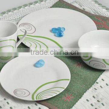 KC-00646 porcelain plate with mug printed ceramic plate with mug