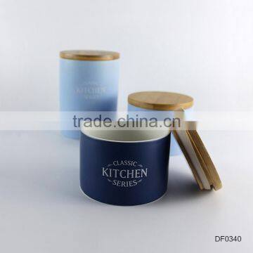 Factory Direct Wholesale Modern Design 3 Layer Mason Ceramic Candy Jar With Wooden Lid photo-2