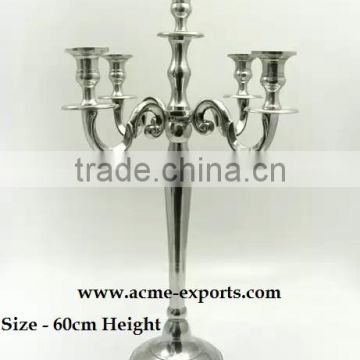 5 Arm Aluminum Candle Holder With Mirror Finish