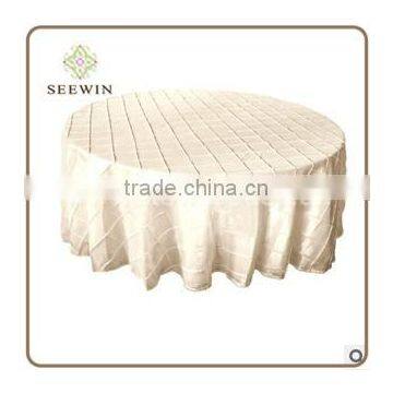 132" Round Bronze Pintuck Tablecloths photo-2