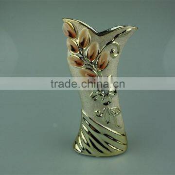 ceramic vases,decorative ceramic vases for hotels,ceramic eletro-plated golden vases