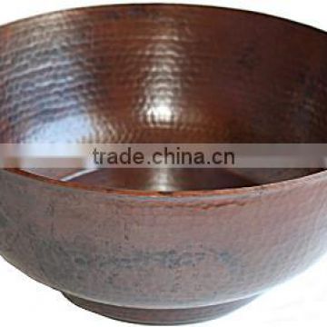 Wethered Hammered Copper Bowl