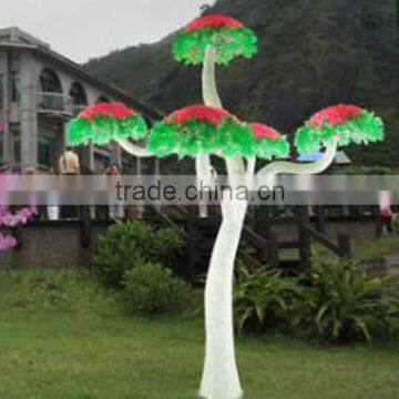 Home garden decorative 250cm Height outdoor artificial green flashing LED solar lighted up mashroom trees EDS06 1428