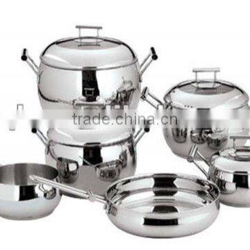 SS 18 8 Low price and High-grade 10 pieces stainless steel pot sets