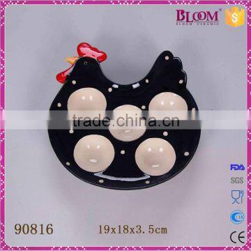 Black Chicken Ceramic Easter Egg Trays photo-2