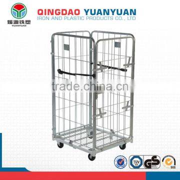 Logistics roll logistics pallet container trolley 4-Sided Demountable Roll Pallet metal storage cage