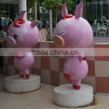 Fiberglass pig mascot