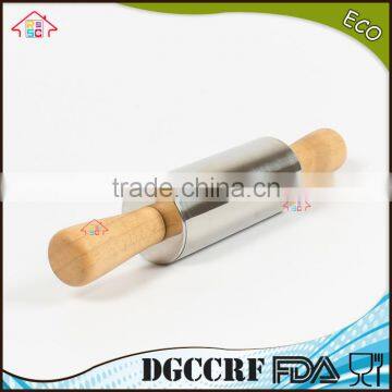 NBRSC Professional Non-Stick Roller Metal Silicone Rolling Pin Dough Roller Wooden Handles photo-4