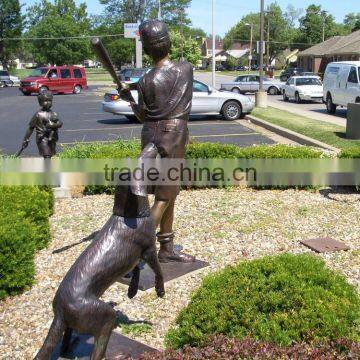 Bronze Foundry Lost Casting Wax Baseball Boy Statue for Home Decor photo-2