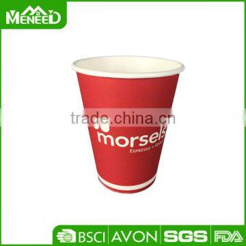 Hot selling red color printing 12oz disposable coffee paper cup