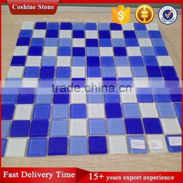 Mixed blue and white glass tiles for swimming pool mosaic