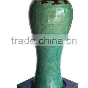 Green glaze ceramic vases water fountain chinese decorative modern vase centerpieces