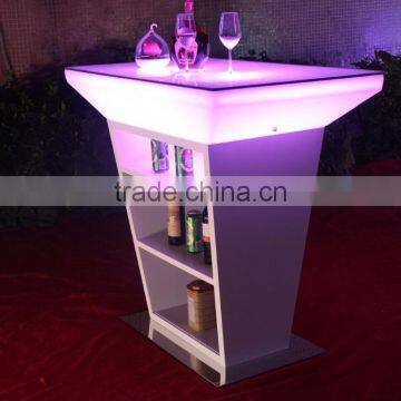 Led Illuminated Home Bar Counter With Stainless Steel Shelf photo-4