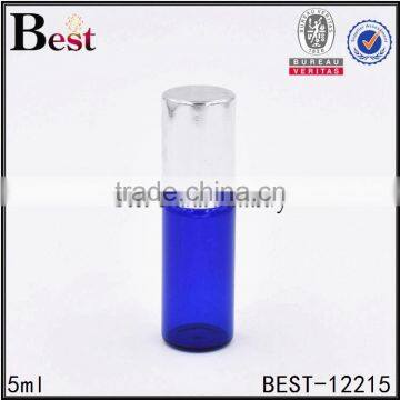 2017 Hot New Products Cosmetic 3ml Mini Blue Fragrance Perfume Bottle Roll on Silver Aluminum Cover Bottle Perfume photo-3