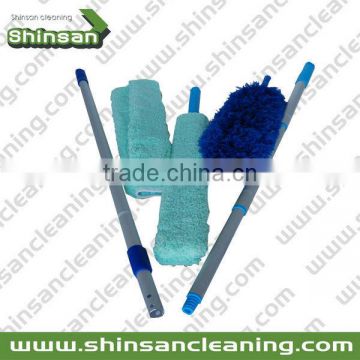 2015 new dual-action duster set/duster with telescopic handle/long handle ceiling duster