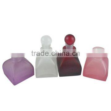 colorful frosted yurt glass bottle for 50ml reed diffuser with cork/glass stopper