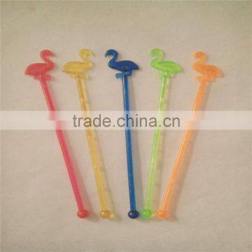 2016 high quality products plastic flamingo cocktail stirrer