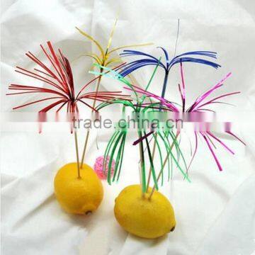 New Decorative Dessert Fruit Label Disposable Picks Art Toothpicks Wooden Wedding Fireworks Toothpick Party Supplies photo-3