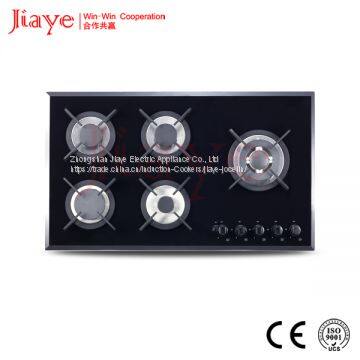 Tempered glass gas hob/90cm kitchen gas stove/Built in 5 burner gas cooker JY-G5049