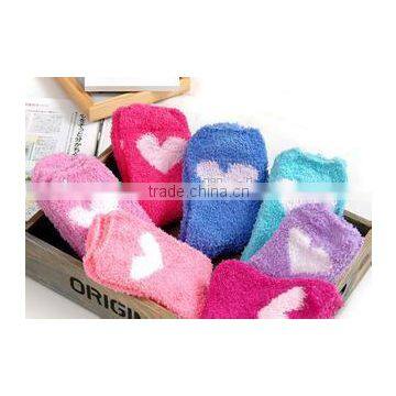 knitted thick feather beautiful girl warm home socks