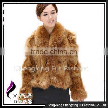 CX-G-A-258B Korean Style Real Fox Fur Fashion Women Fur Coat photo-3