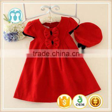 Red baby girl dress design winter kids wear ,children frocks designs for winter