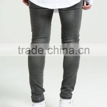 Latest Design High Quality Men 's Khaki Denim Men's Strech Biker Big Holes Jeans Made in China photo-3