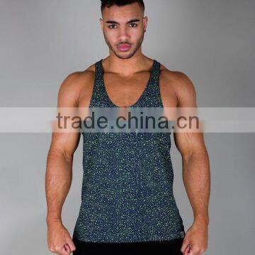 Quality Blended Cotton Gym Heather Stringer Front Grande Singlets photo-3