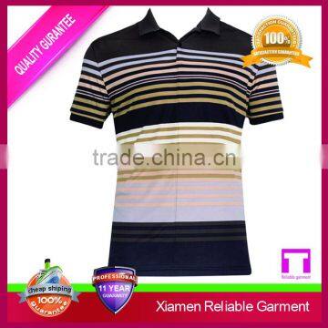 Custom Multi-color Striped Polo Shirt for Men, High Quality Polo Shirts Wholesale China photo-4