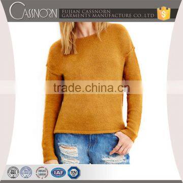 Fashion Girl T-shirts Boat Knitting Pattern Neck Sweater photo-4