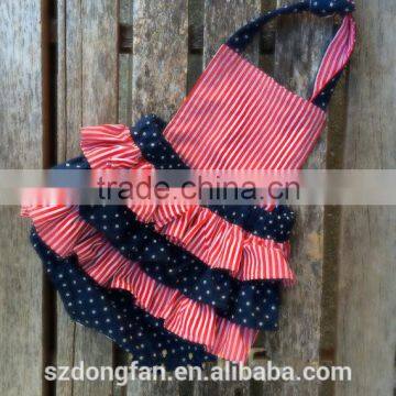NewBorn Baby Girls Rompers American Independance 4th of July Clothing Infant Striped Polk Dots Romper photo-2