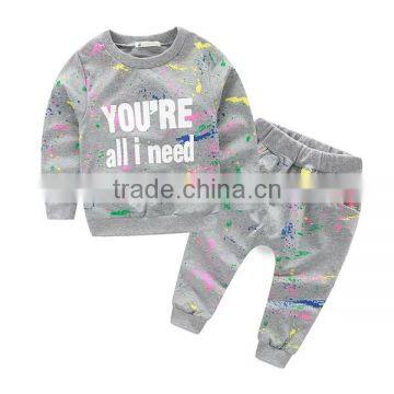 High Quality Pullover Long Sleeve t Shirt Children Sports Clothes Sets