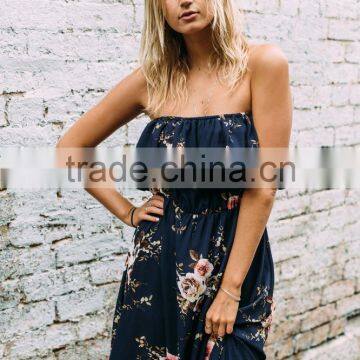 Off Shoulder Ruffle Long Maxi Dress Floral Print Summer Beach Dress Apparel photo-3