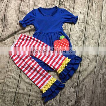 Yiwu new arrival wholesale baby clothes girl summer outfit boutique outfit new arrival back to school sets photo design