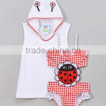 New Style Girl Swimsuit With Pink Spring Picnic One Piece And Cover-Up Girl Beachwear Girls Clothes G-NP-TR905-394