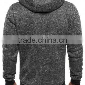 Men's Dark Grey and Orange Contast Color Zipper Details Hoodies photo-4