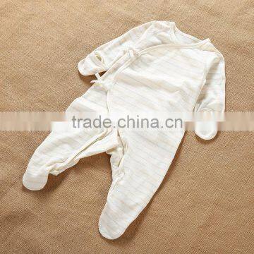 2017 Spring Long Sleeves Baby Infants Romper Stripe Pattern Natural Colored Cotton Bodysuit Jumpsuit Onesie Wear Clothes photo-5