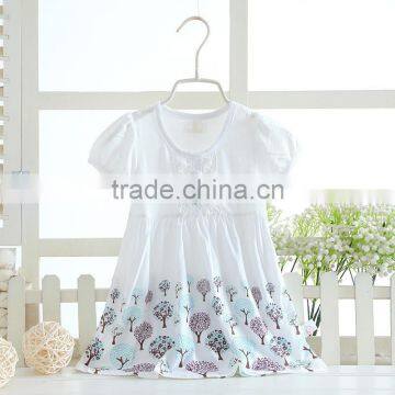 Wholesale summer cotton printing baby girl shirt dress