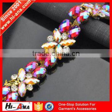 hi-ana rhinestone3 Trade assurance Beautiful ab crystal rhinestone banding trimming