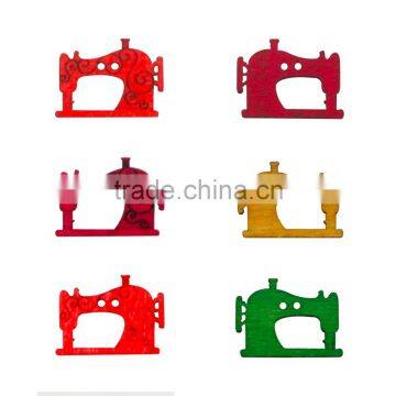 D&D Hot Sale 20pcs/lot Mixed Color Sewing Machine Pattern 2 Hole Wood Button For Sewing Scrapbooking Supplies 2*2.7cm photo-2