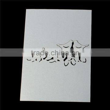 Paper Wedding Party Name Place Cards Flower & Love Birds Hollow Light Golden Glitter photo-3