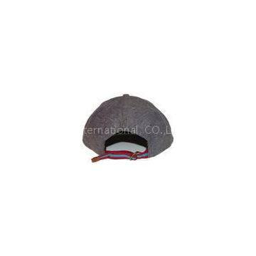 100% Cotton Brown 58cm Strap Back Hats With Adjustable Velcro / Metal Strap