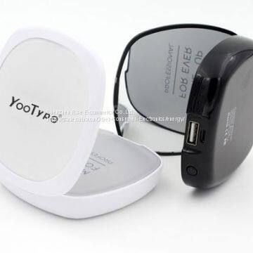 Portable Cosmetic Mirror Power Bank Mini Pocket Compact Makeup Mirror External Girl Travel