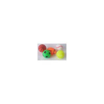 Pet vinyl squeaker sporting balls set