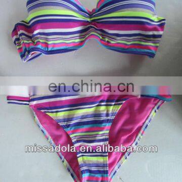 Hot Sell Multicolored sexy Stripe swimwear Bikini